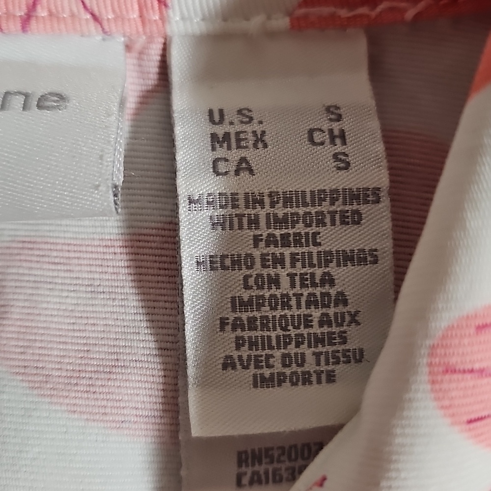Liz Claiborne 100% Cotton Denim Pink White Butterfly Jacket Spring Size S - Picture 7 of 8